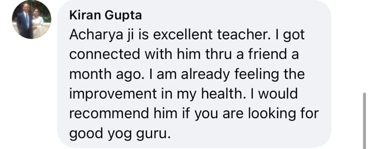 Kiran Gupta testimonial