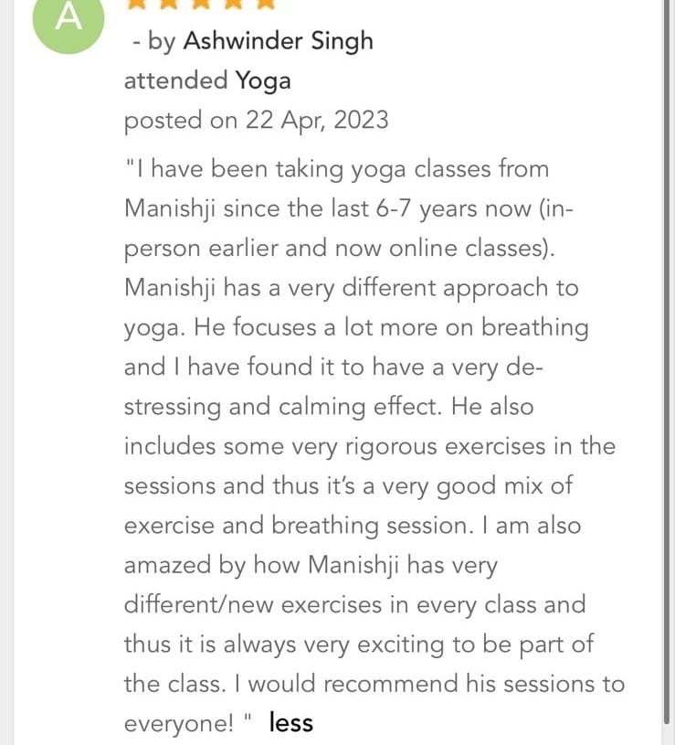 Ashwinder Singh testimonial