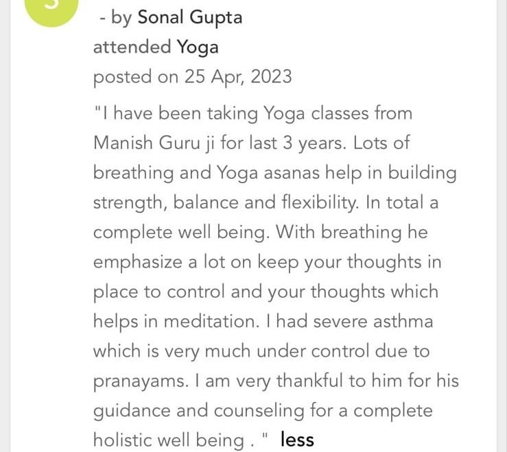Sonal Gupta testimonial