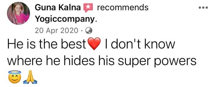 Guna Kalna testimonial