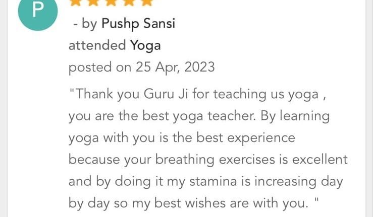 Pushp Sansi testimonial
